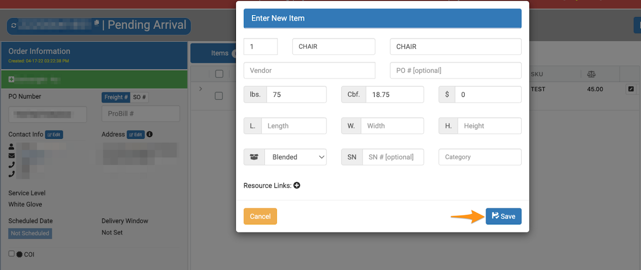 Add a Line Item on an existing Order
