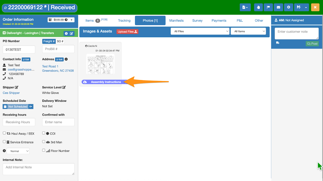 Add Assembly Instruction to an Order