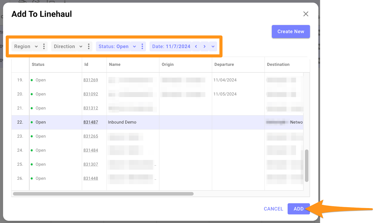 Add Order(s) to an Inbound Manifest