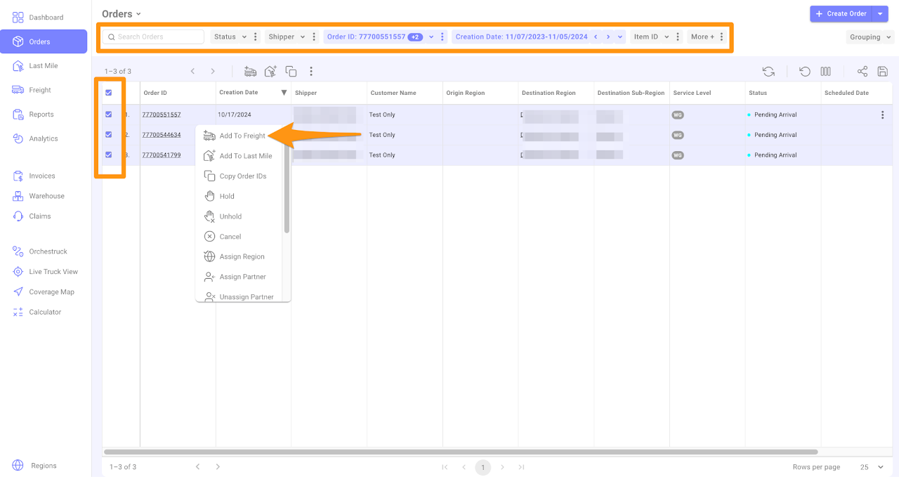 Add Order(s) to an Inbound Manifest