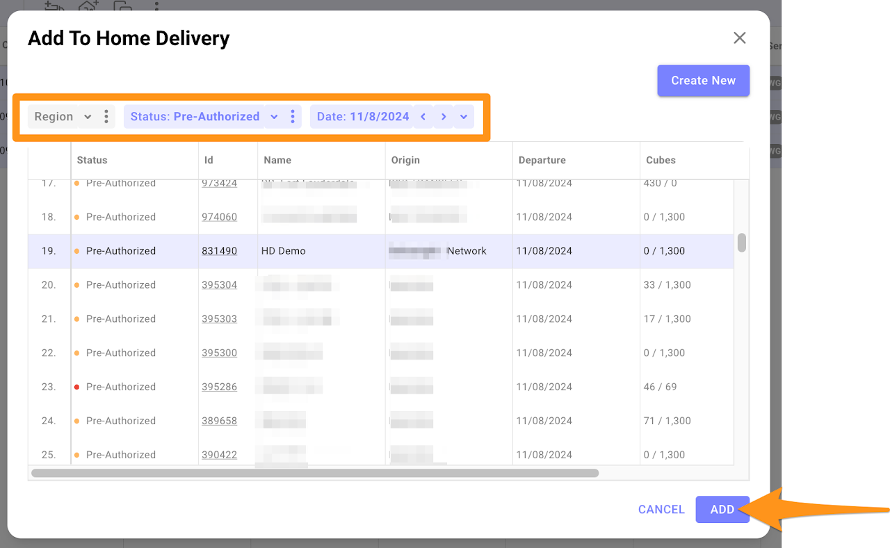 Adding Multiple Stops to a Last Mile Manifest 