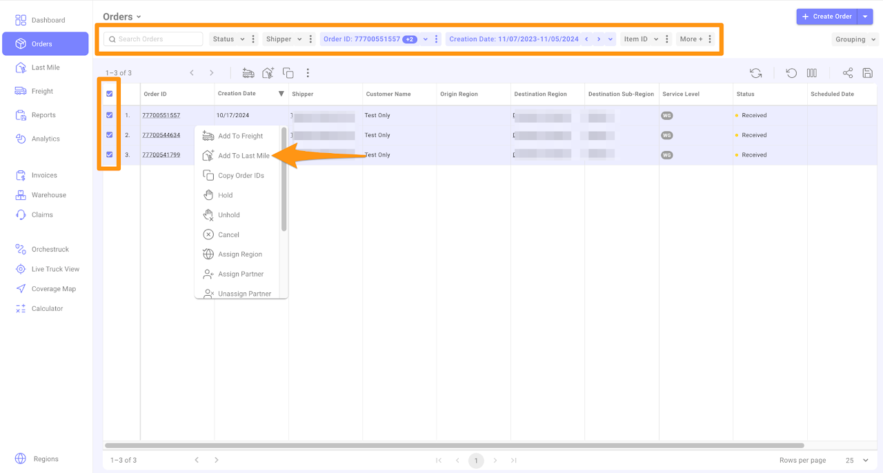 Adding Multiple Stops to a Last Mile Manifest 