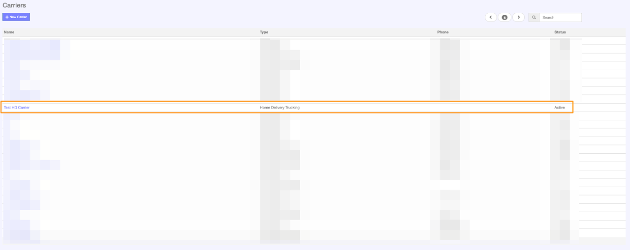 Create a Carrier (Home Delivery)