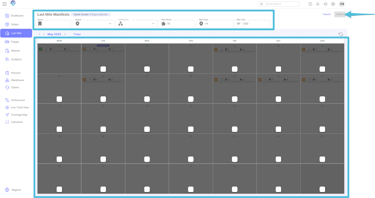 Create a Home Delivery Manifest / Open Resource