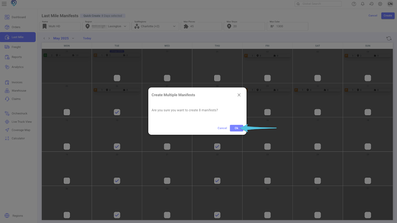 Create a Home Delivery Manifest / Open Resource