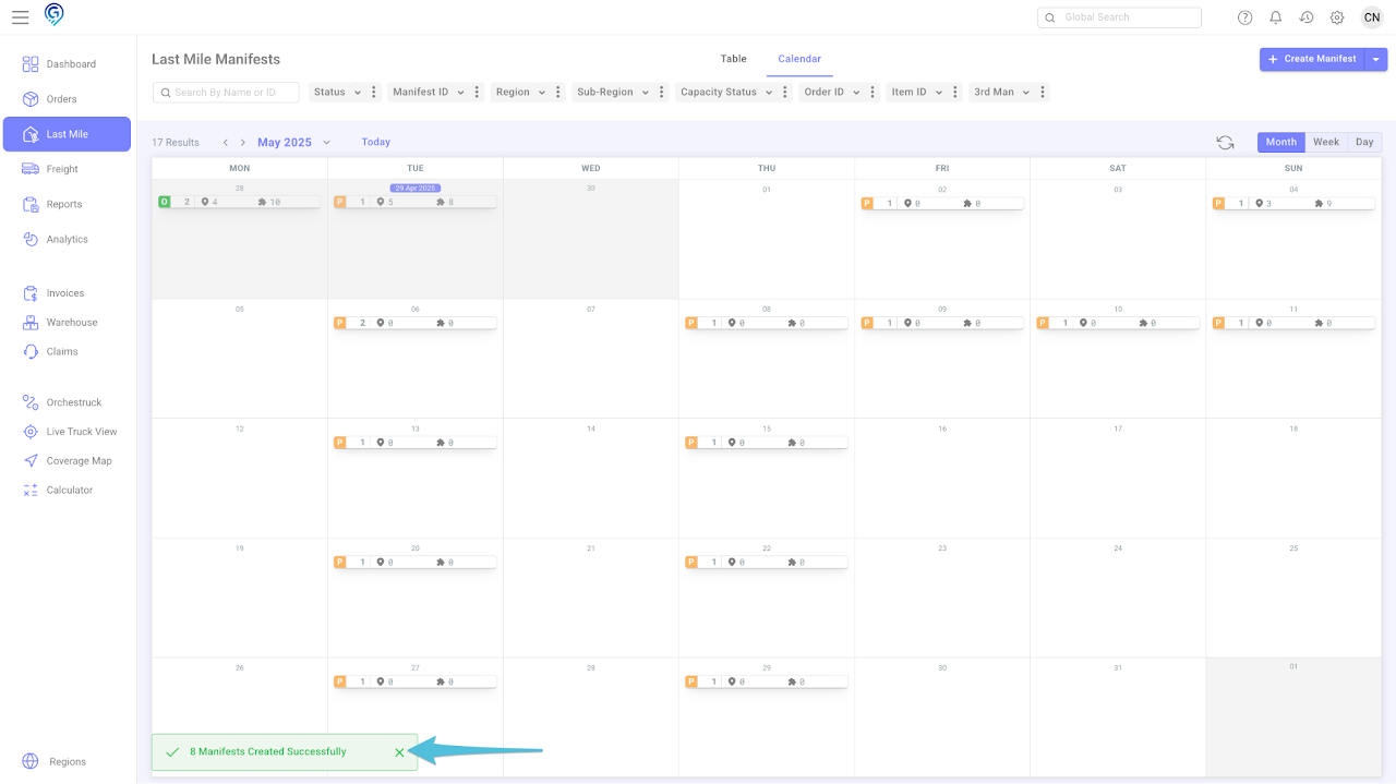 Create a Home Delivery Manifest / Open Resource