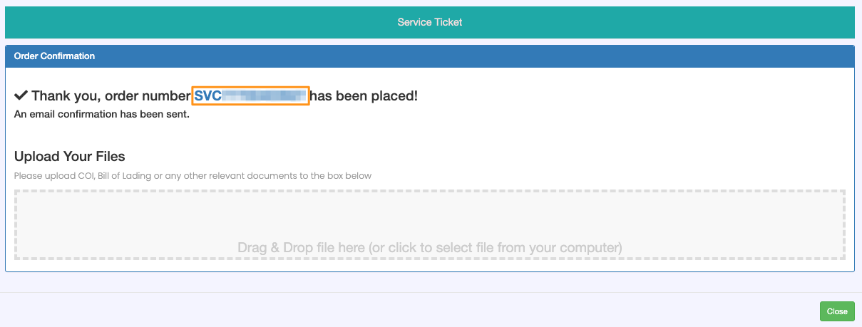 Create Service Ticket