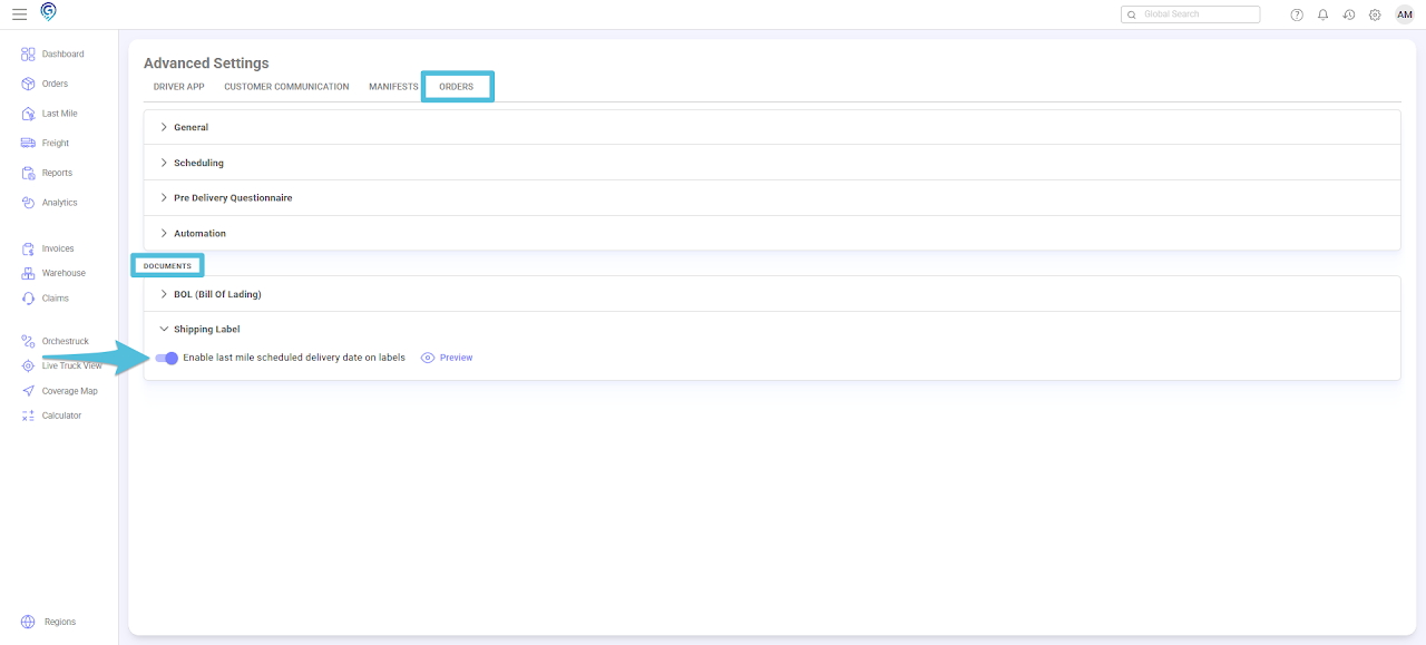 Enable and Add the Schedule Date on Shipping Labels