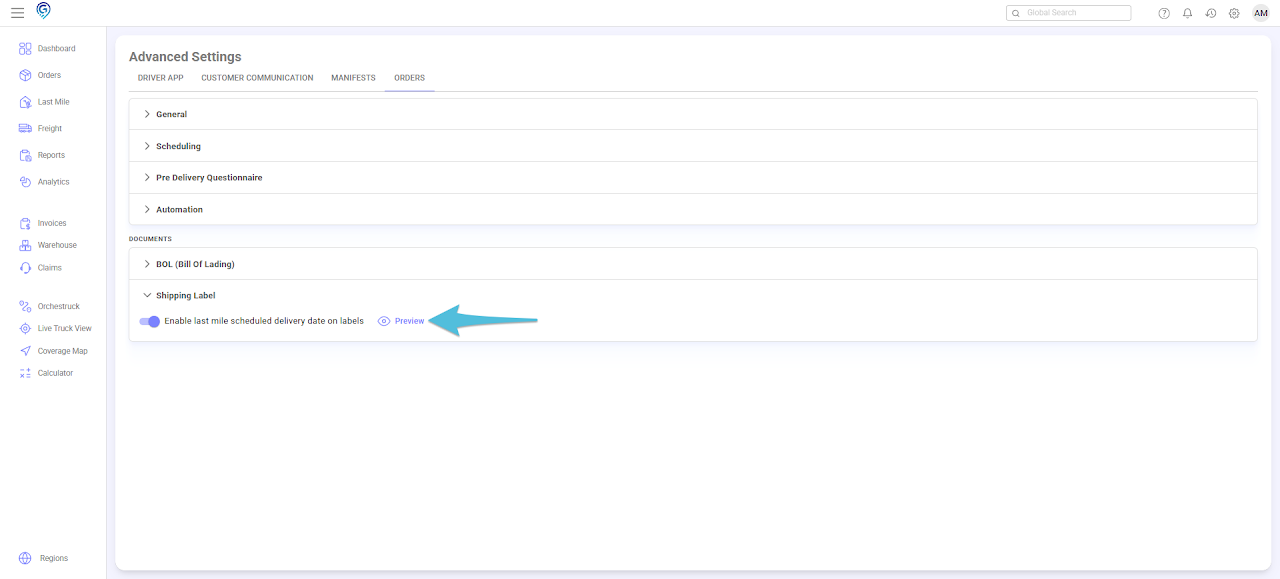 Enable and Add the Schedule Date on Shipping Labels