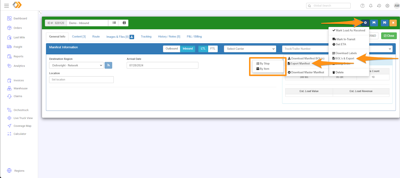 Export a Manifest