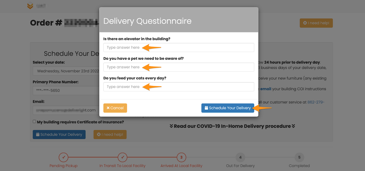 How to use Delivery Questionnaire