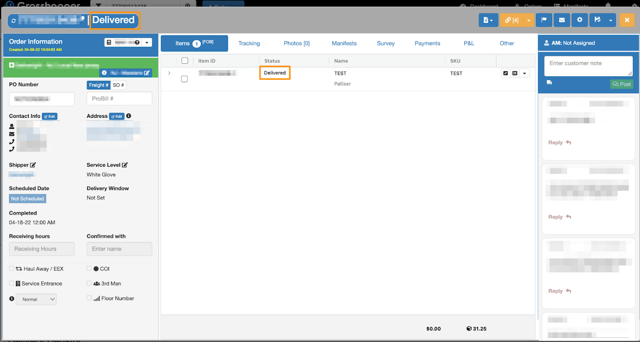 Manually Close an Order
