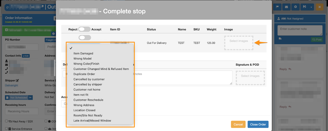 Manually Close an Order