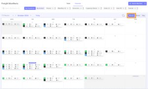 New Calendar View for Freight Manifest