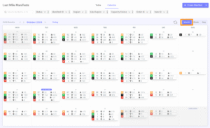 New Calendar View for Last Mile Manifest