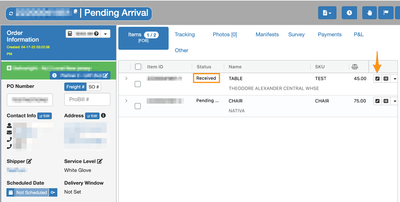 Revert to Pending Arrival