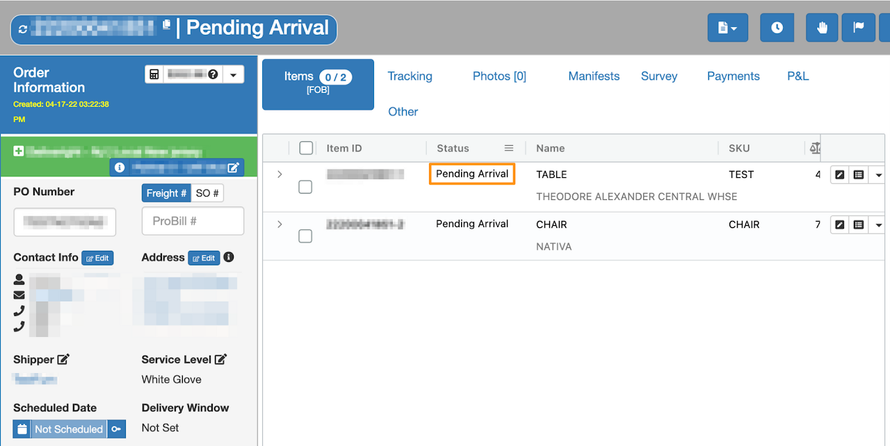 Revert to Pending Arrival