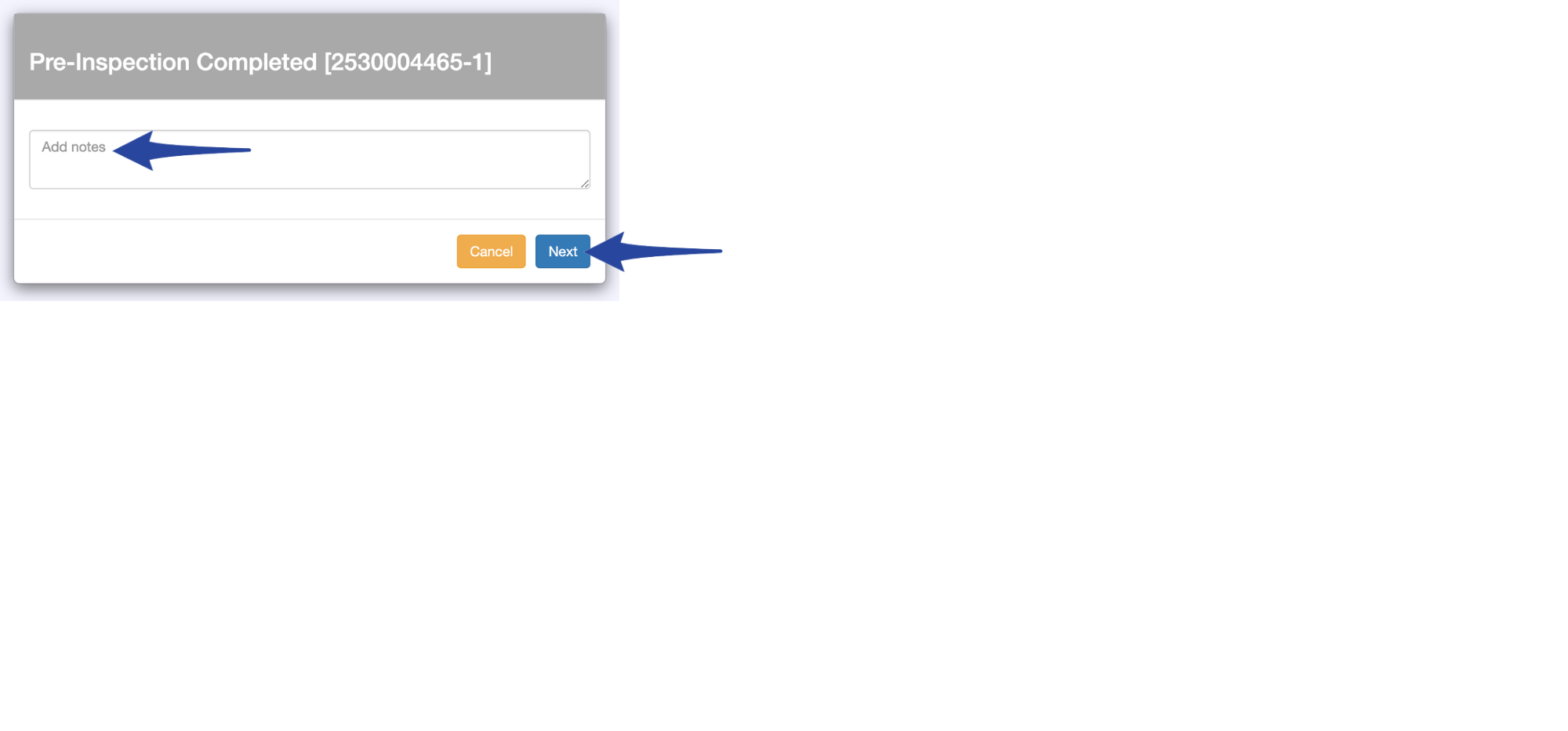 Complete Pre-inspection via Web 2
