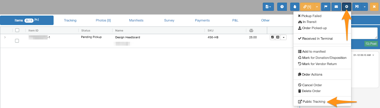 Access Public Tracking