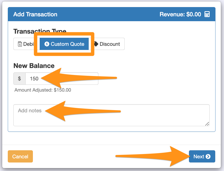 Add a Custom Quote to an Order