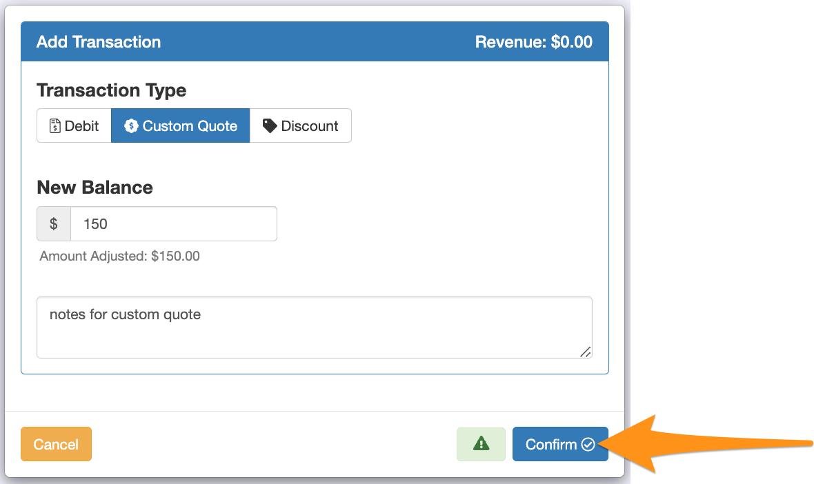 Add a Custom Quote to an Order