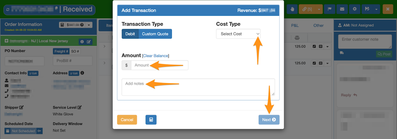 Add Charge to Existing Order