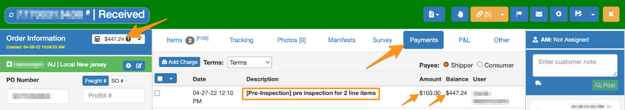 Add Charge to Existing Order