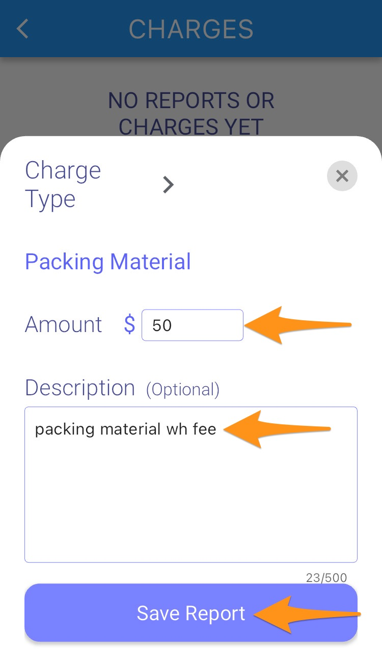 Add Warehouse Charges