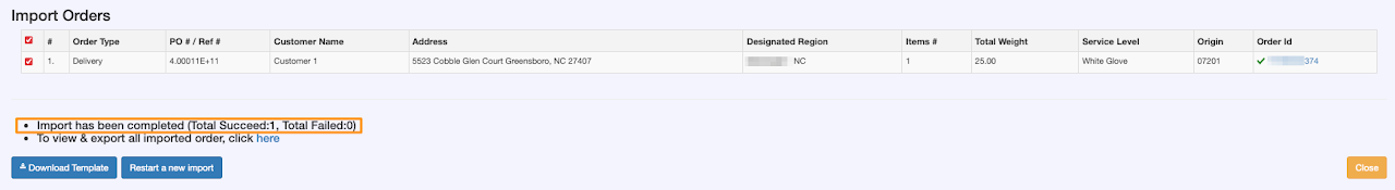Book an Order - Bulk Import