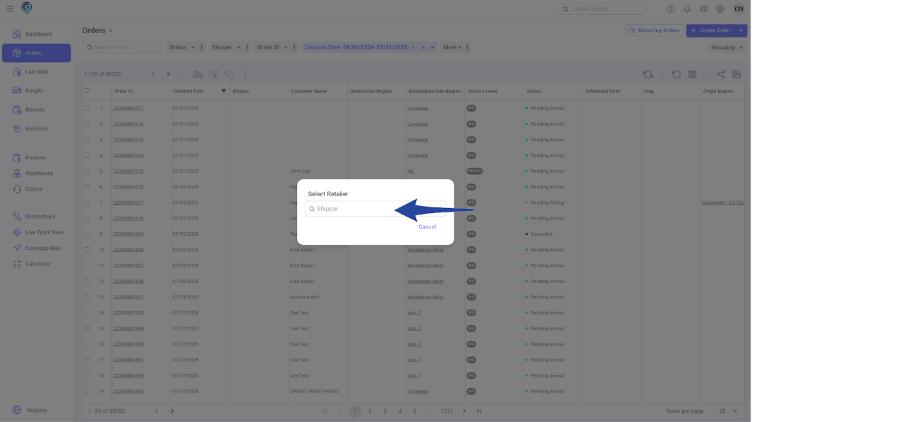 Booking a Pick Up Order - Disposition / Return to Vendor