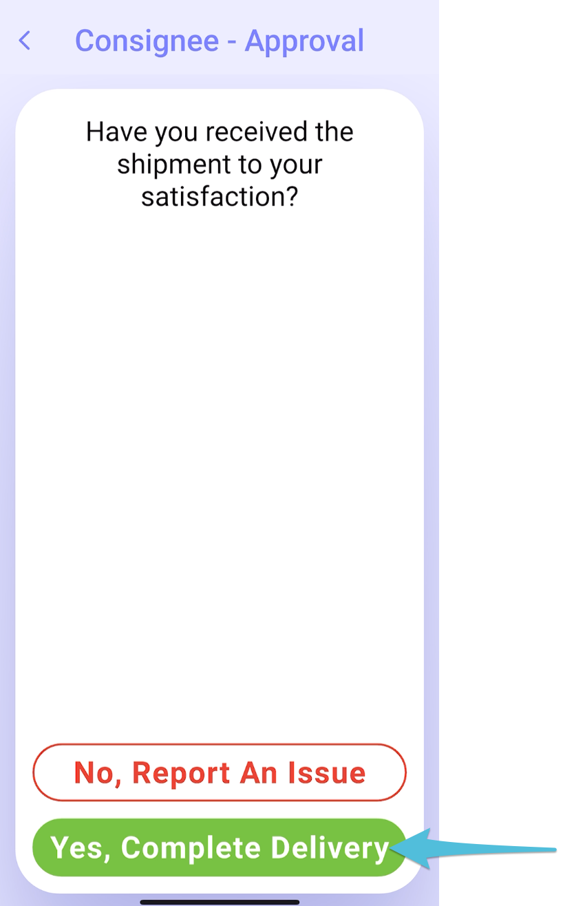 Complete a Delivery: Accepted