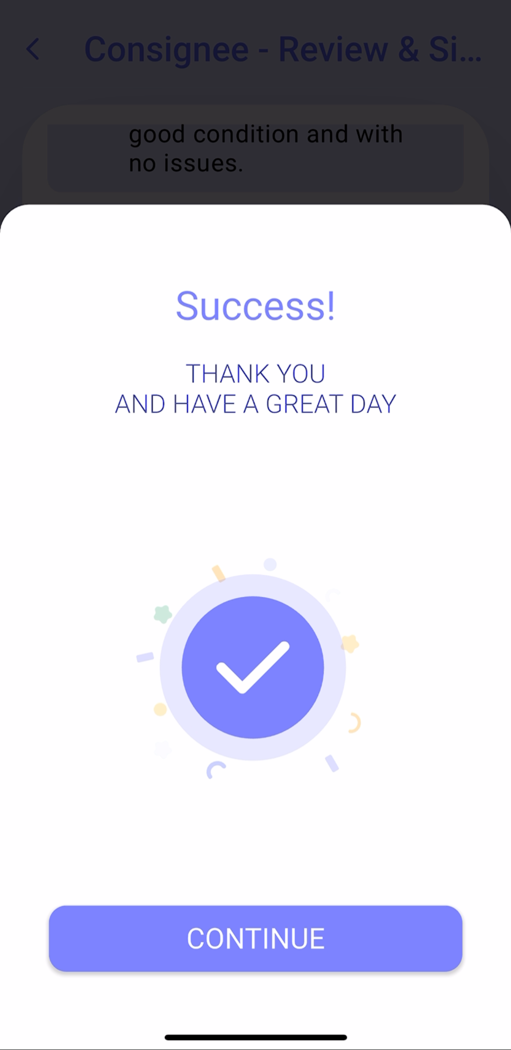Complete a Delivery: Accepted