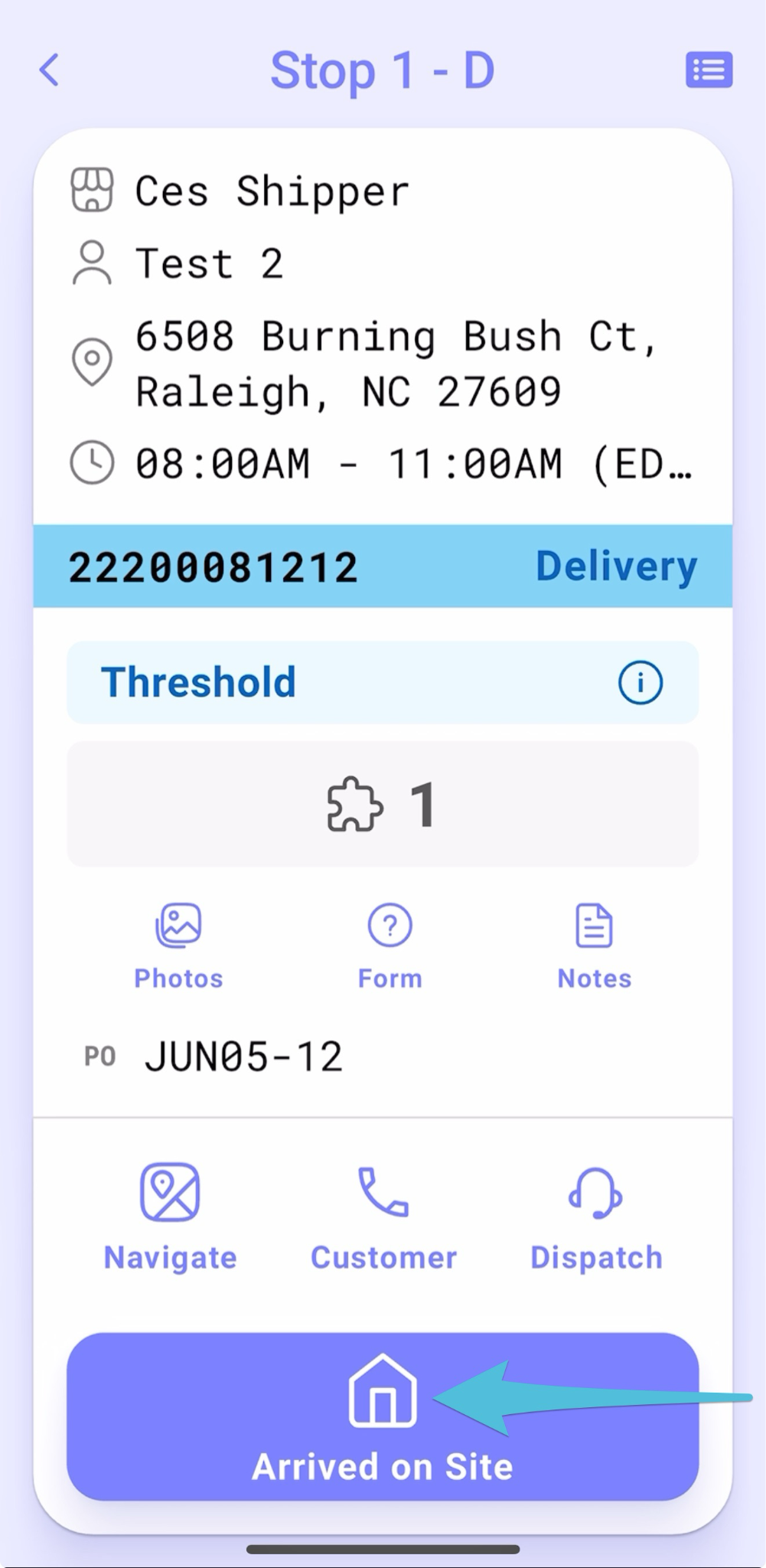 Complete a Delivery: Accepted