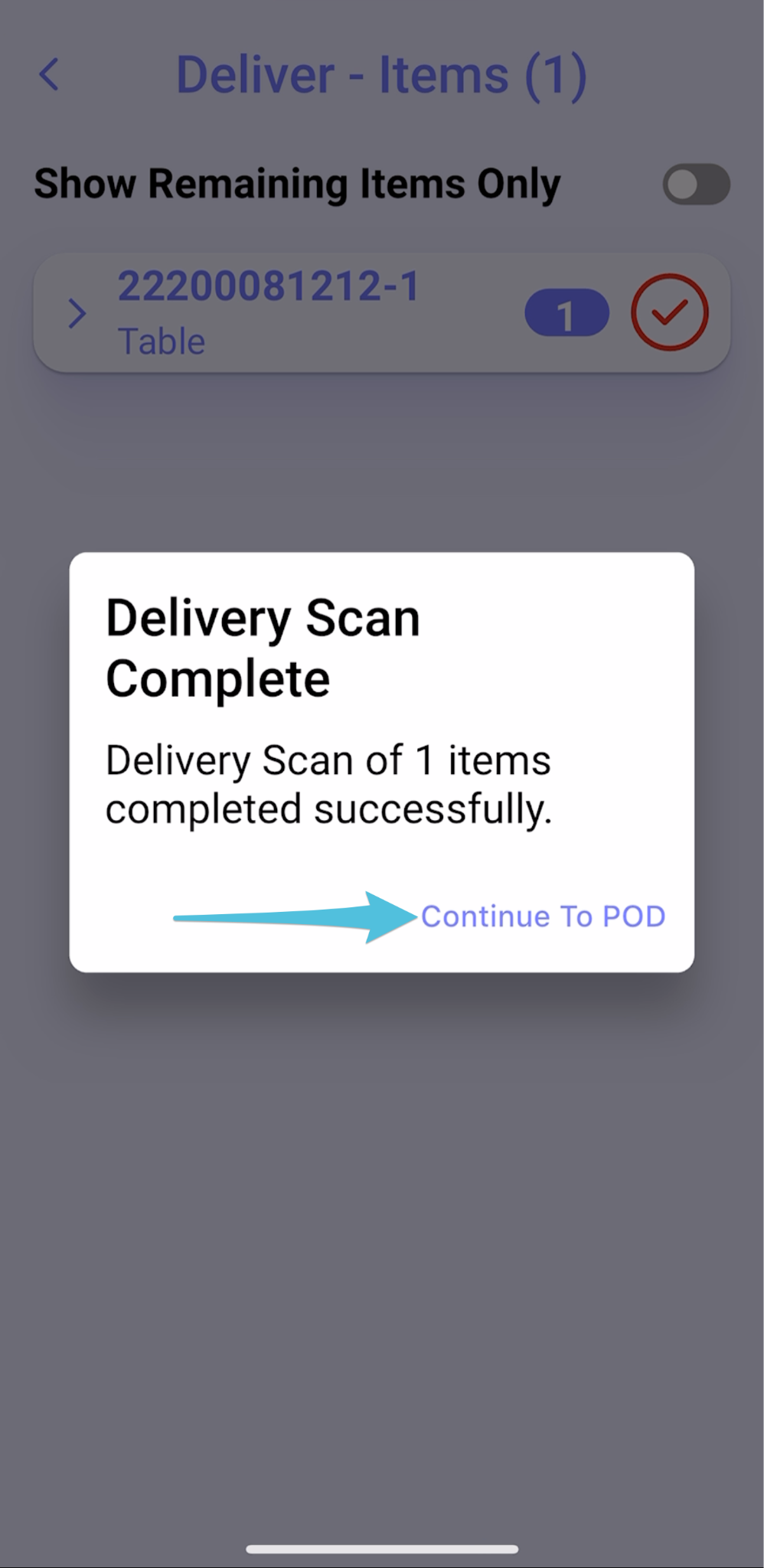 Complete a Delivery: Accepted