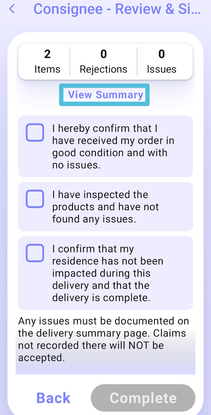 Complete a Delivery: Linked Orders