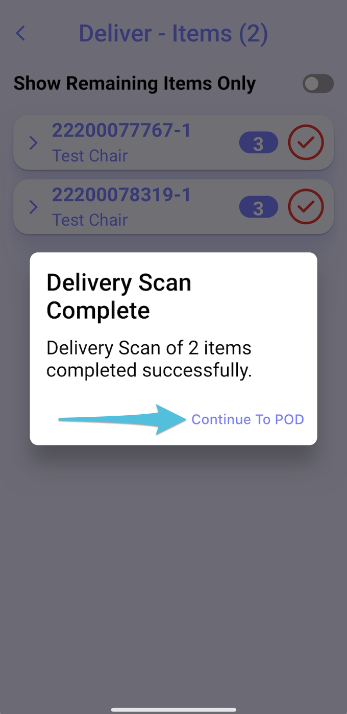 Complete a Delivery: Linked Orders