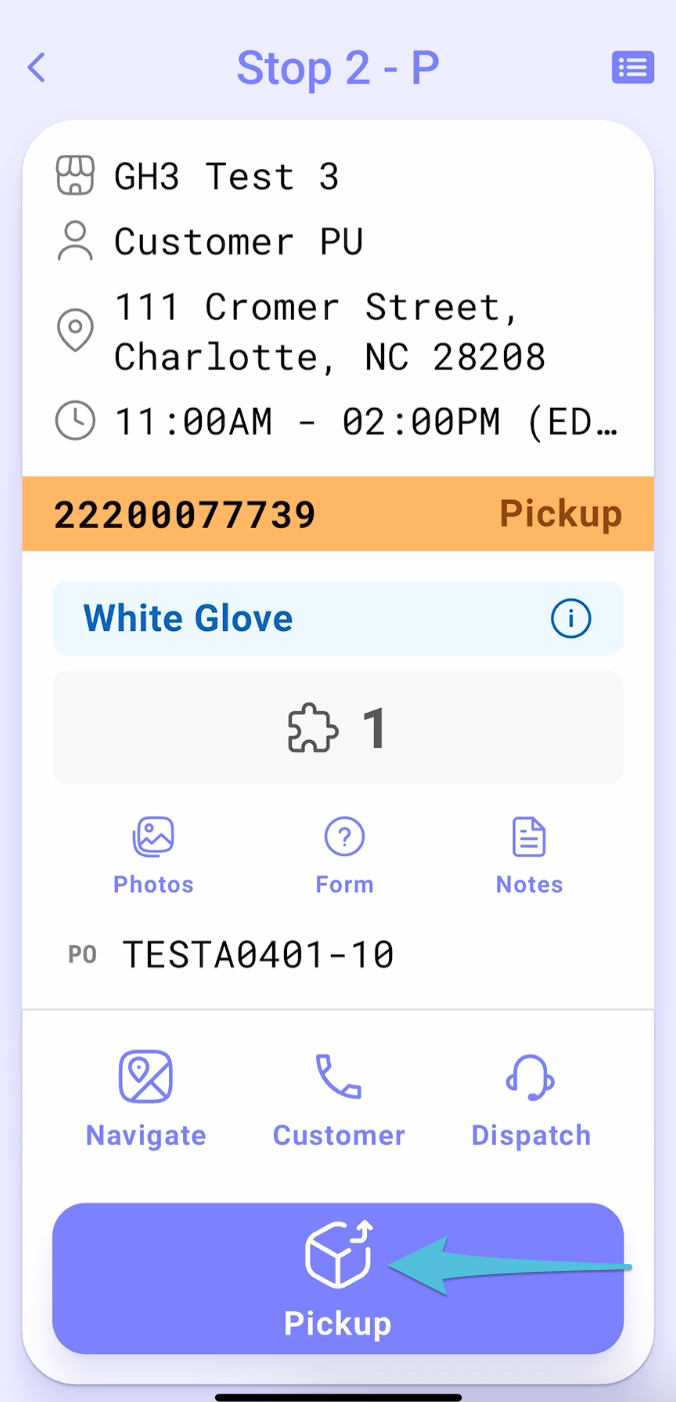 Complete a Pick Up