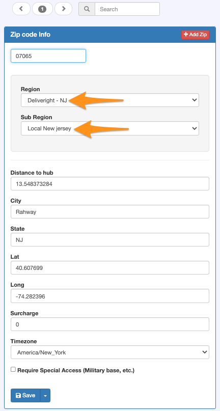 Confirm Region or Sub-Region