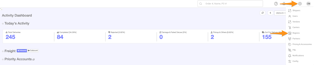 Confirm Region or Sub-Region