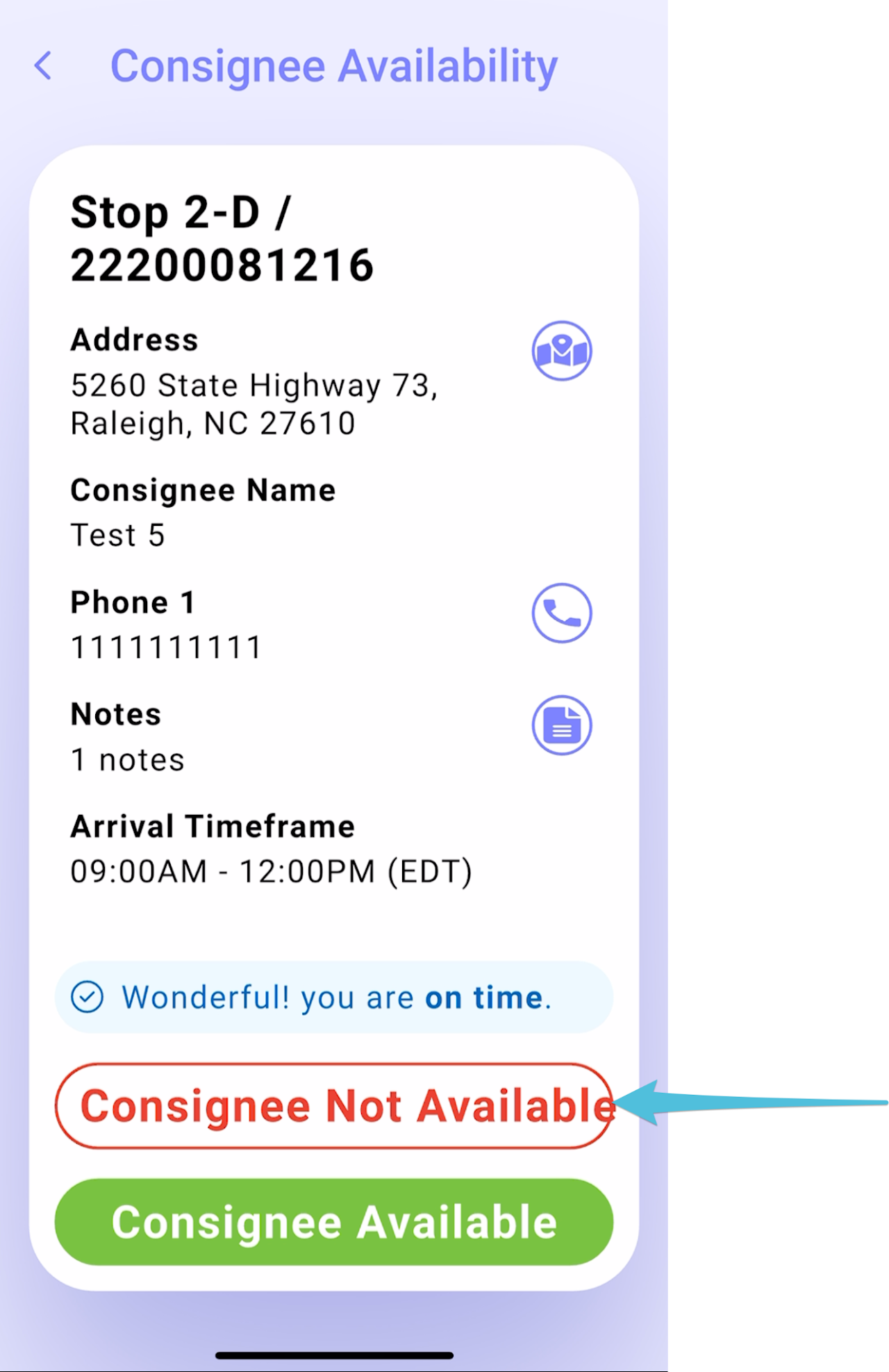 Consignee Not Available