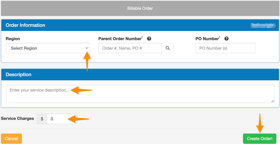 Create a Billable Order