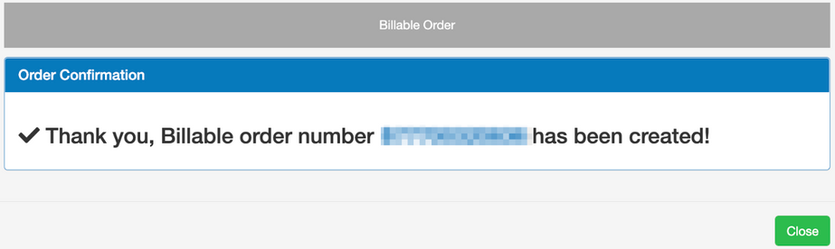 Create a Billable Order