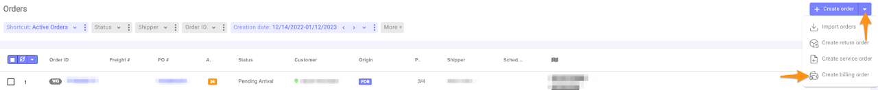 Create a Billable Order