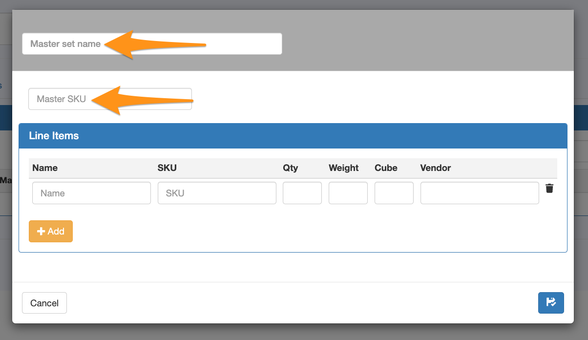 Create a Master Set of SKUs