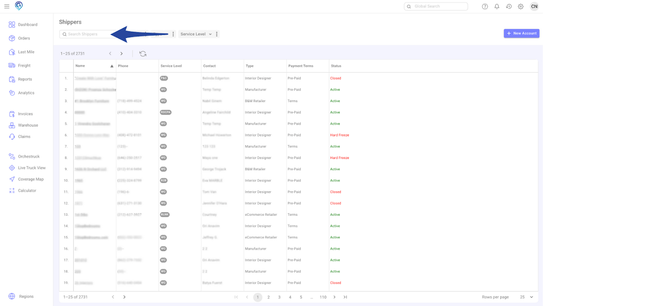 Create User in Shipper Account