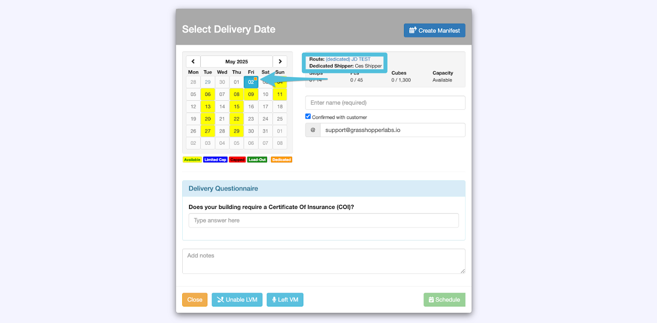 Enable Dedicated Shipper