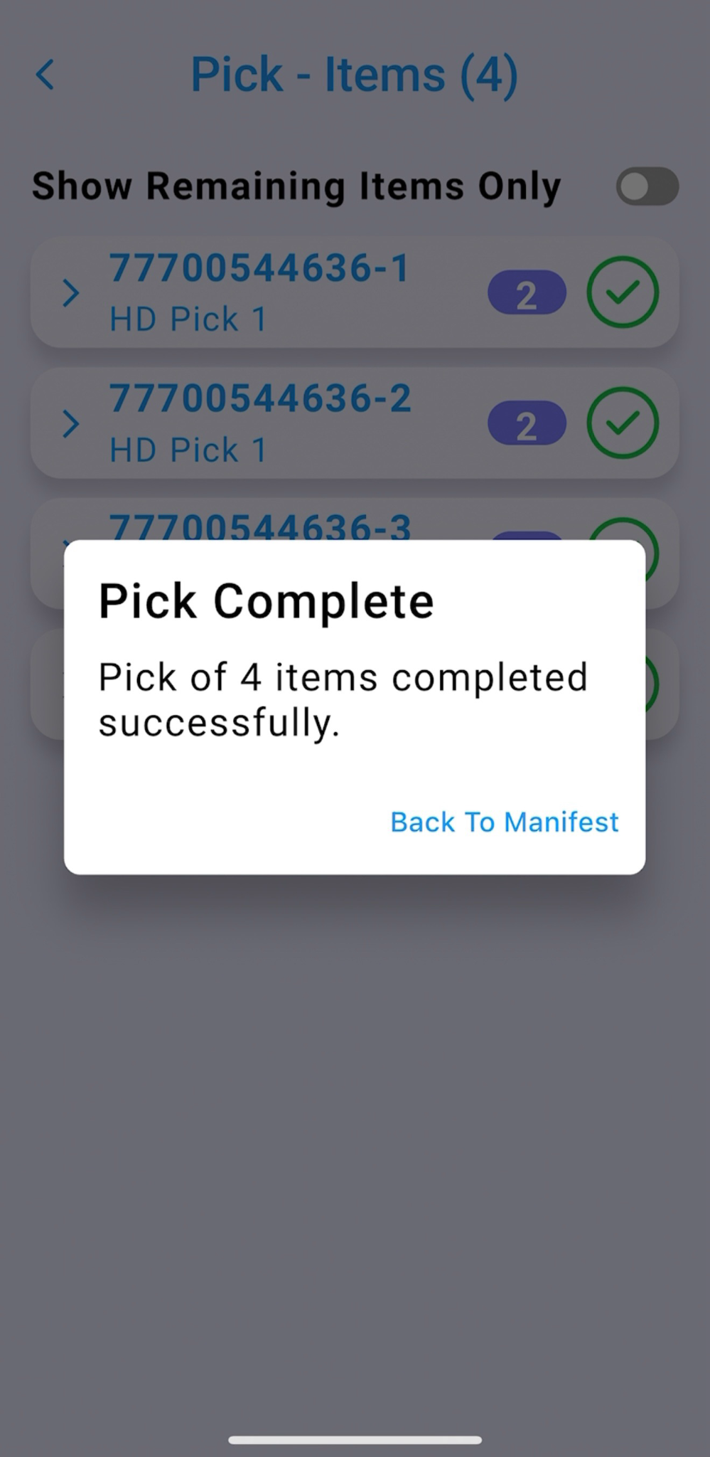 Home Delivery - Pick