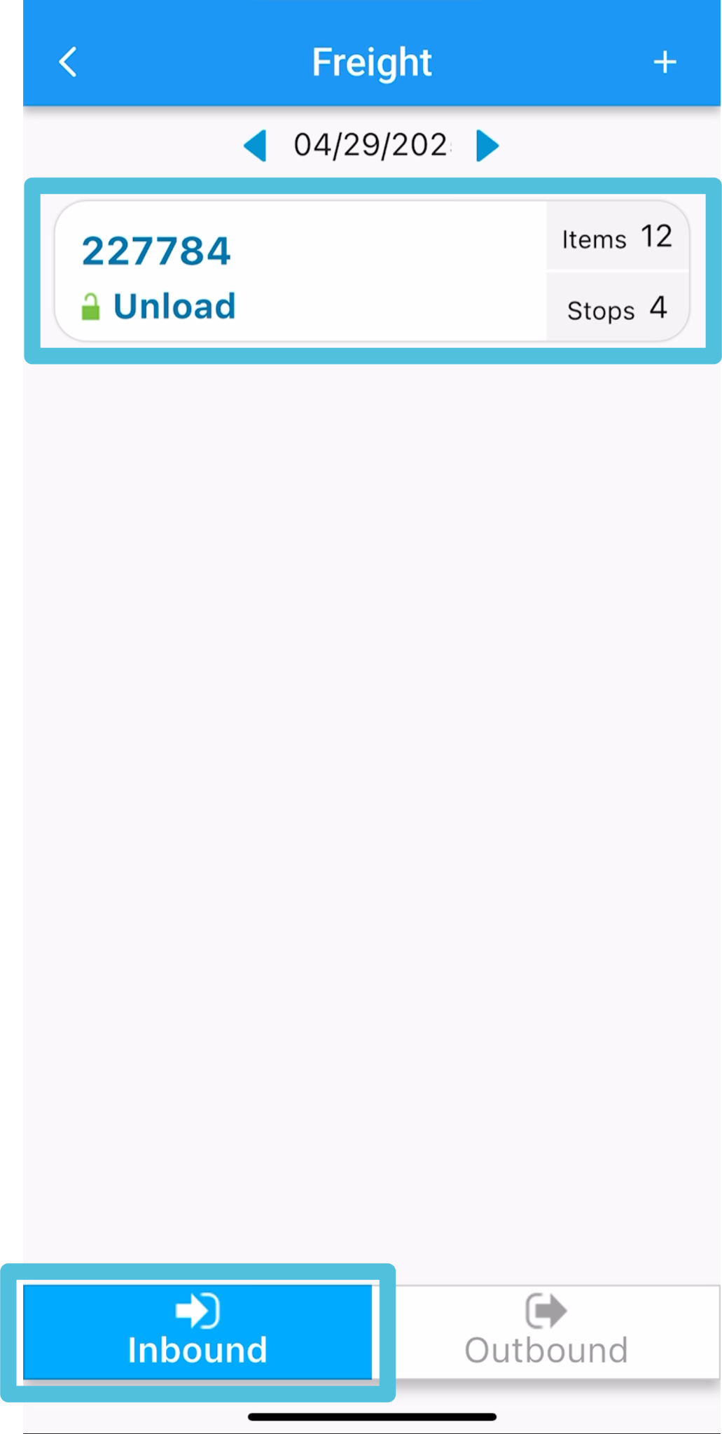 How to Unload/Receive Inbound