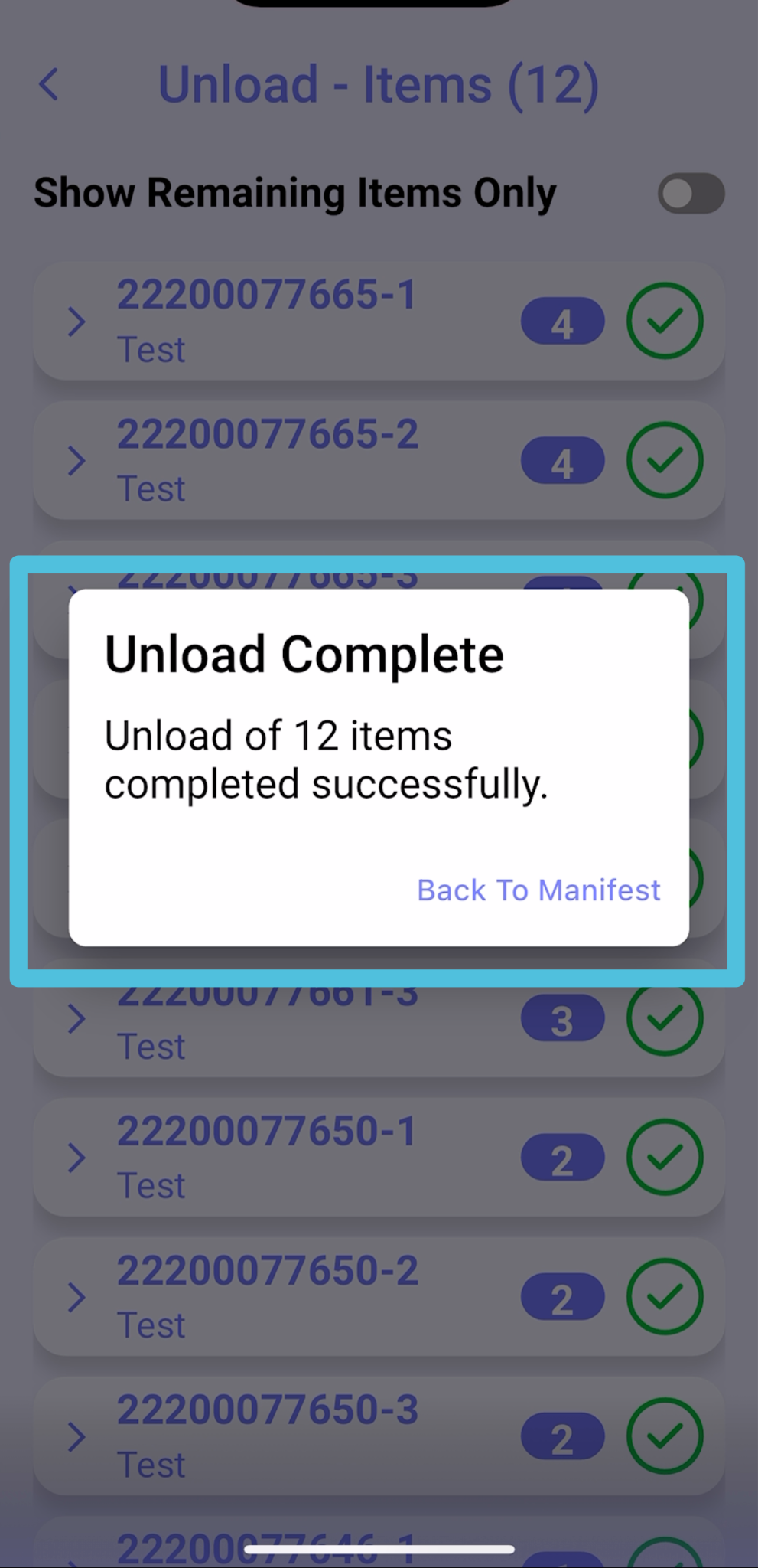 How to Unload/Receive Inbound