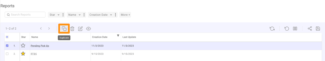 Other Actions on the Saved Report